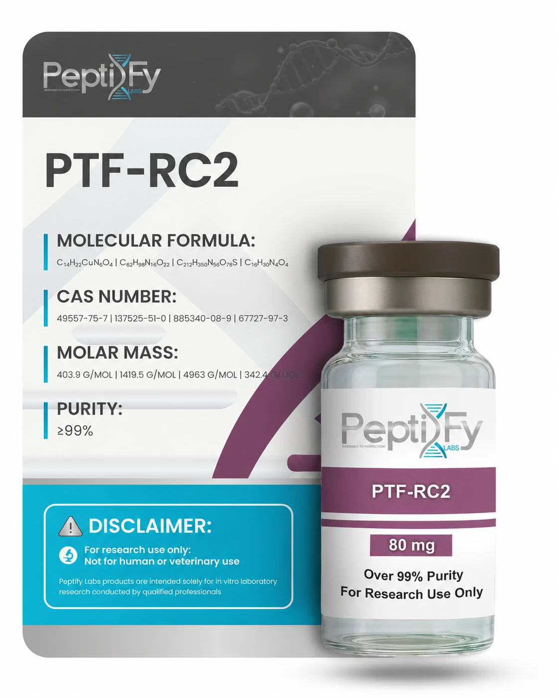 PTF-RC2 research peptide lyophilized vial – PeptiFy Labs