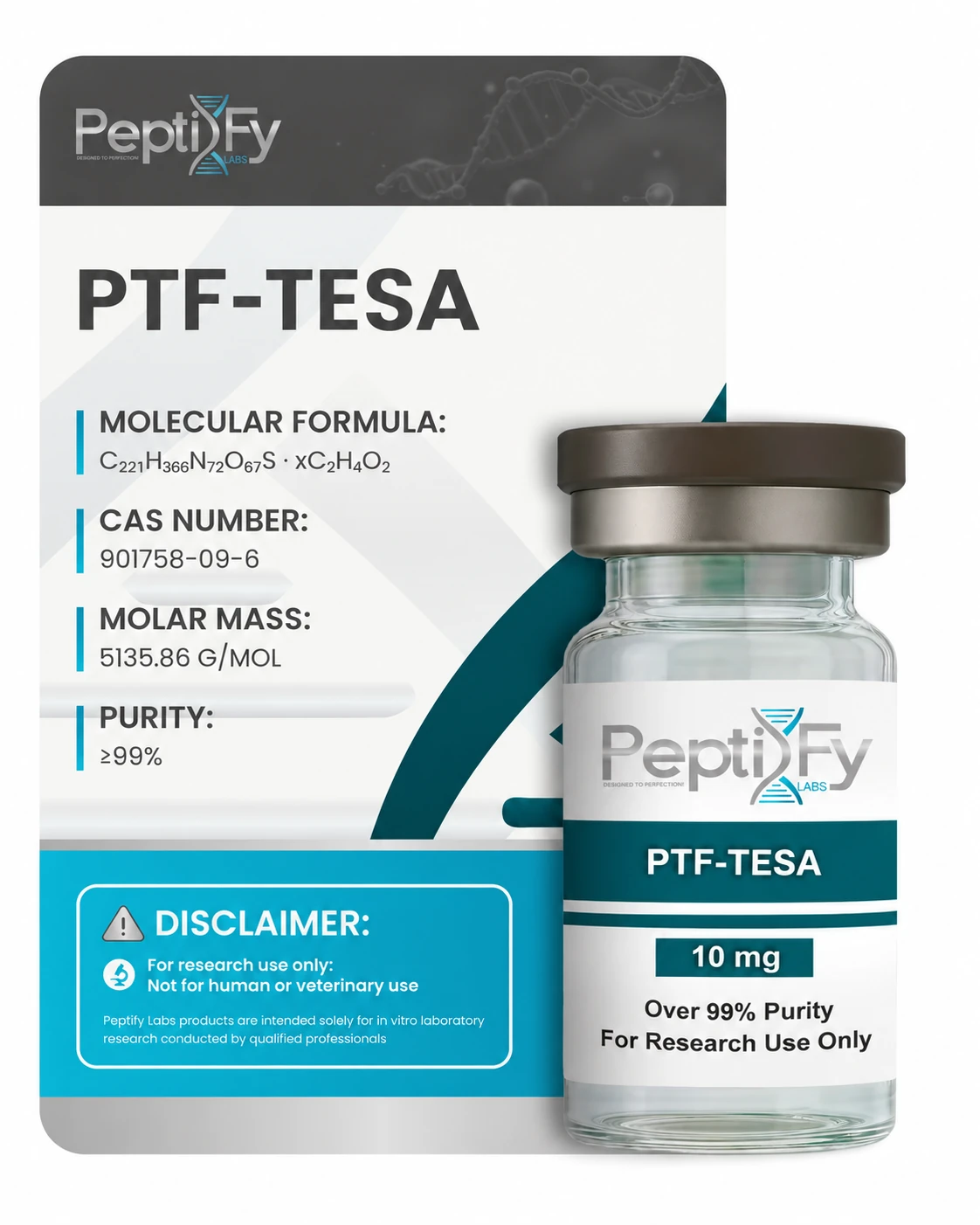 PTF-TESA research peptide lyophilized vial – PeptiFy Labs